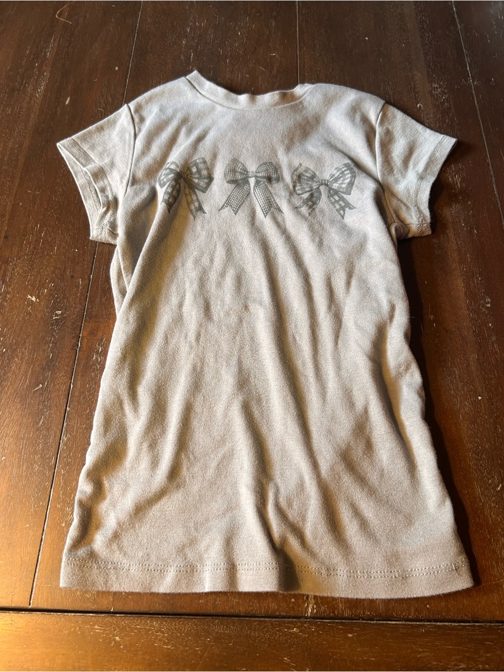 Pull&Bear Light Gray Tee with Bow Motif